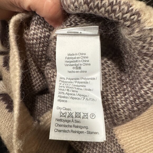 NWT J CREW Ribbed V-neck cardigan sweater in zebra stripe XL - Picture 3 of 3